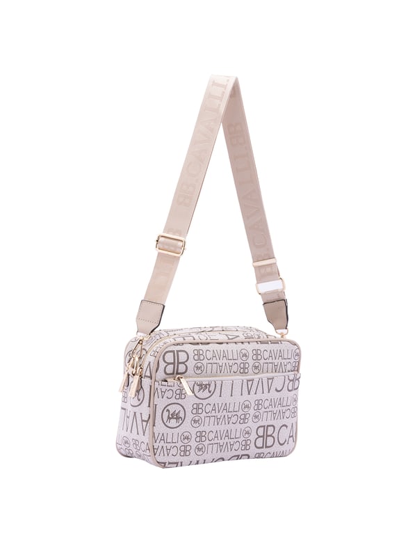 Bolso bandolera para mujer. El cierre es con cremallera. Los bolsillos internos son uno con cremallera y dos abiertos. Los bolsillos externos son uno delantero con cremallera y otro trasero con cremallera. La bandolera es ajustable en tela. Falta el mango. Hay dos compartimentos internos. El material exterior es ecopiel. Internamente es 100% Poliéster. Medidas: 18x28x11 cm. Producto de moda
