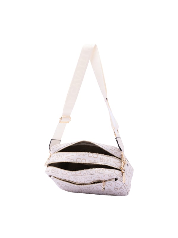 Bolso bandolera para mujer. El cierre es con cremallera. Los bolsillos internos son uno con cremallera y dos abiertos. Los bolsillos externos son uno delantero con cremallera y otro trasero con cremallera. La bandolera es ajustable en tela. Falta el mango. Hay dos compartimentos internos. El material exterior es ecopiel. Internamente es 100% Poliéster. Medidas: 18x28x11 cm. Producto de moda