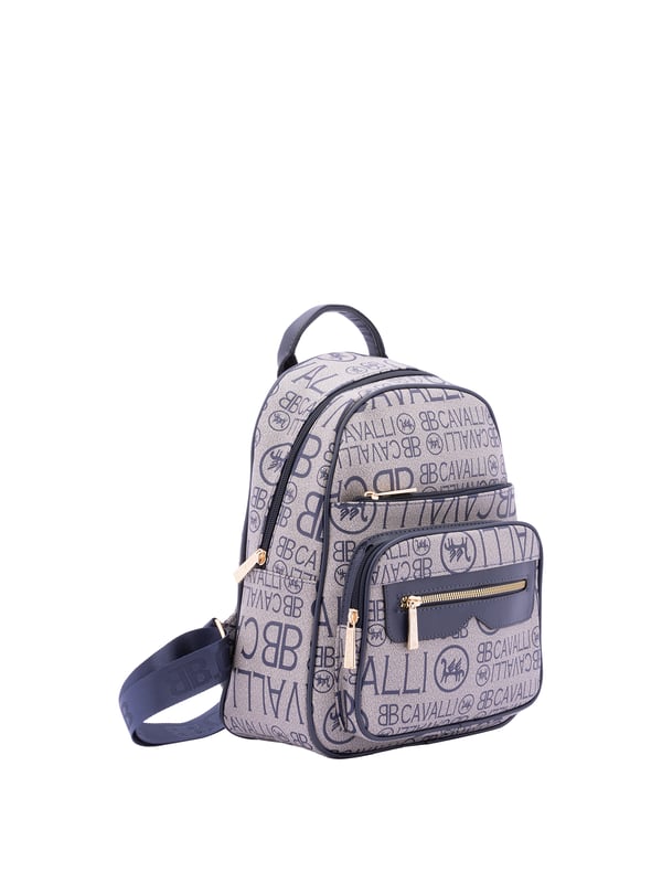 Damenrucksack mit Reißverschluss. eine mit Reißverschluss-Innentaschen. Drei Außentaschen vorne mit Reißverschluss und eine hinten mit Reißverschluss. verstellbarer Schultergurt aus Stoff. fehlender Griff. ein Innenfach.  Außenmaterial: Innenmaterial: 100 % Polyester. Maße: 26x33x16 cm. Modeprodukt