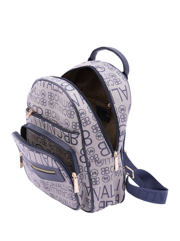 Damenrucksack mit Reißverschluss. eine mit Reißverschluss-Innentaschen. Drei Außentaschen vorne mit Reißverschluss und eine hinten mit Reißverschluss. verstellbarer Schultergurt aus Stoff. fehlender Griff. ein Innenfach.  Außenmaterial: Innenmaterial: 100 % Polyester. Maße: 26x33x16 cm. Modeprodukt