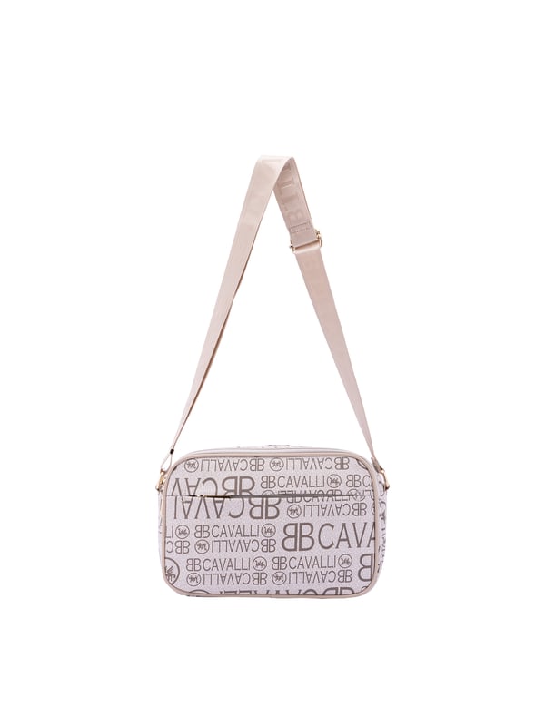 Bolso bandolera para mujer. El cierre es con cremallera. Los bolsillos internos son uno con cremallera. Los bolsillos externos son dos delanteros con cremallera y uno trasero abierto. La bandolera es ajustable en tela. Falta el mango. Hay un compartimento interno. El material exterior es ecopiel. Internamente es 100% Poliéster. Medidas: 18x28x11 cm. Producto de moda