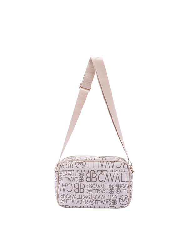 Bolso bandolera para mujer. El cierre es con cremallera. Los bolsillos internos son uno con cremallera. Los bolsillos externos son dos delanteros con cremallera y uno trasero abierto. La bandolera es ajustable en tela. Falta el mango. Hay un compartimento interno. El material exterior es ecopiel. Internamente es 100% Poliéster. Medidas: 18x28x11 cm. Producto de moda