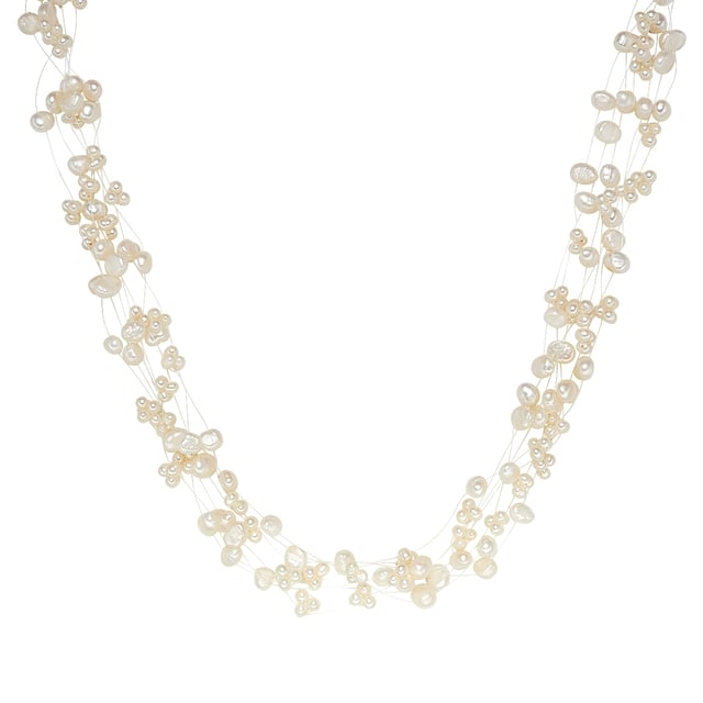 Do you love jewelry with character? Then the natural miracle pearls matches them perfectly. In individualists, baroque freshwater breeding breeds are becoming increasingly popular - every single one distinctive. This multi-row waterfall collier from Valero Pearls is also unique from freshwater breeding breeds that have been hand-picked on the best pearl farms in the world. In addition to the louster, the evenness of the pearl surface - measured by the so -called "spot level" - is one of the most important selection criteria. The practical carabiner closure made of rhodium -plated 925 sterling silver is protected from starting.