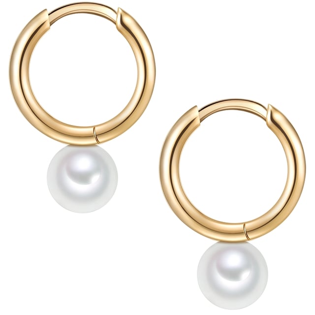 Give your face a touch of classic luxury with these charming ear screoles from Valero Pearls. 925 sterling silver was chosen as the basic material for the creole couple, which was evenly covered with magical gilding. Their solid design allows the bewildering shimmering freshwater breeding breeding to get out very big below their earlobes and to cause a stir. These earrings also deserve a special place in their jewelry box, because they can be combined so wonderfully in terms of fashion - whether at important business appointments or the birthday of their best friend.