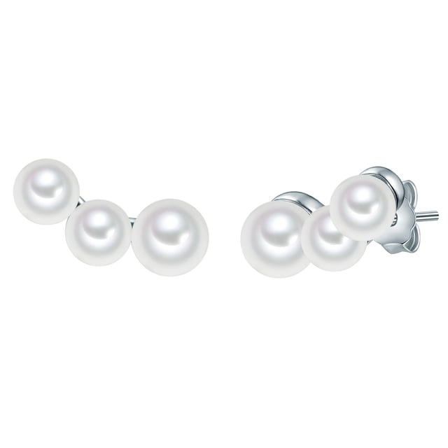 Are you looking for ears in a reduced design that does not require glamor and focuses on the fascinating shimmer of pearls? This ear jewelry of the label Valero Pearl is reduced to a trio of exquisite freshwater breeding breeds, discreetly as a small pearl bars. A practical plug -in closure ensures high comfort. Plugs, socket and closure are made of 925 sterling silver and reliably protected from starting with high-quality rhodium finishing-a must-have for all lovers of the cool glossy precious metal and a perfect gift for all pearl fans!