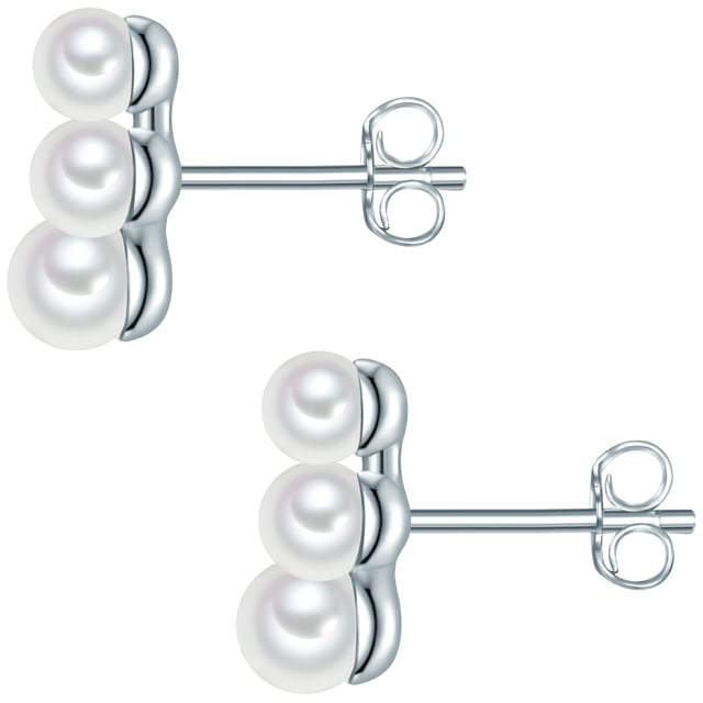 Are you looking for ears in a reduced design that does not require glamor and focuses on the fascinating shimmer of pearls? This ear jewelry of the label Valero Pearl is reduced to a trio of exquisite freshwater breeding breeds, discreetly as a small pearl bars. A practical plug -in closure ensures high comfort. Plugs, socket and closure are made of 925 sterling silver and reliably protected from starting with high-quality rhodium finishing-a must-have for all lovers of the cool glossy precious metal and a perfect gift for all pearl fans!