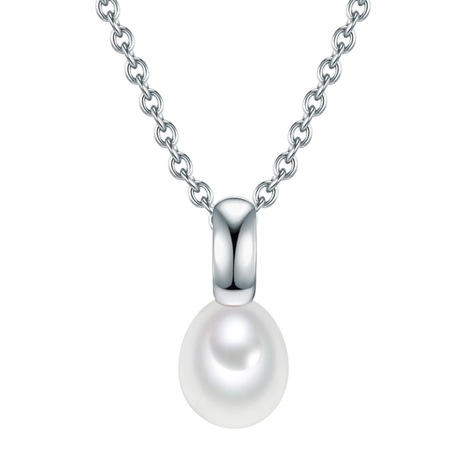 Nowadays, pearls are no longer viewed only as an exclusive evening accessory, but are increasingly appearing in everyday life. This stylish necklace of the Valero Pearls brand also passed its test for everyday suitability with the top grade. The subtle ensemble, consisting of a delicate anchor chain with a carabiner and the minimalist trailer, has been made of glossy -polished 925 sterling silver. The withdrawn nuance of the rhodium-plated precious metal also makes the luster of the drop-shaped freshwater breeding pearl appear cool and almost silently and stages them on their décolleté Apart. Do you also have simple silver or pearl earrings? You can combine this necklace with both variants.