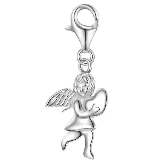 Small charms make your jewelry individual and tell your personal story. This pendant from the Rafaela Donata label enriches the story of fashionistas in love with a romantic facet: the detailed miniature angel brings a heart - a very special statement of love on the charm bracelet! The figurative symbol made of 925 sterling silver is refined with rhodium plating, which enhances the radiant silver shine and protects it from tarnishing. The practical lobster clasp allows you to quickly switch between different link chains and charm straps.