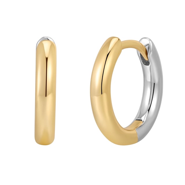 Women's hoop earrings made of sterling silver Bicolo