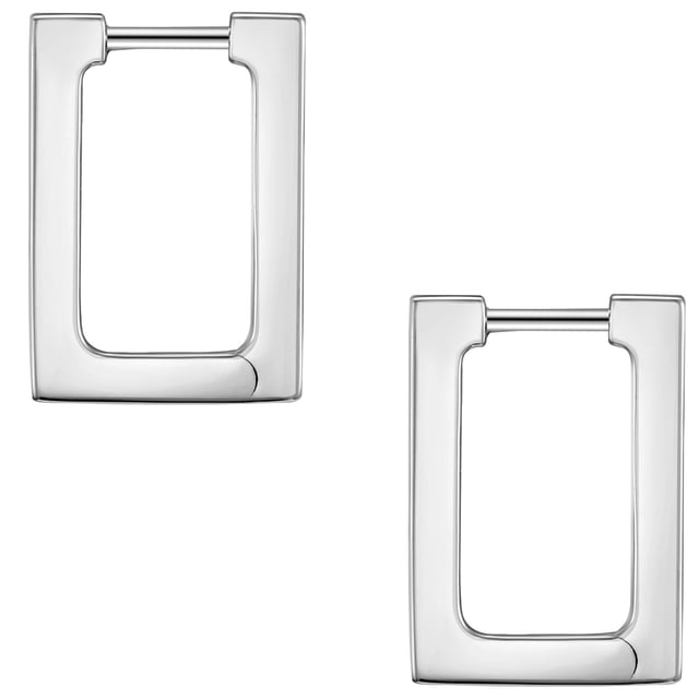 GENERAL INFORMATION:  • Earring type: Hoop earring  • Targetgroup: Female  MATERIAL:  • Basematerial: Sterling Silver  • Color Basematerial: Silver  • Alloy/Fineness: 925/-  • Coating/Plating: Rhodium plated  • Surface Treatment: High-gloss polished  DIMENSIONS:  • Earring height mm, approx.: 19,7  • Earring width mm, approx.: 2,2