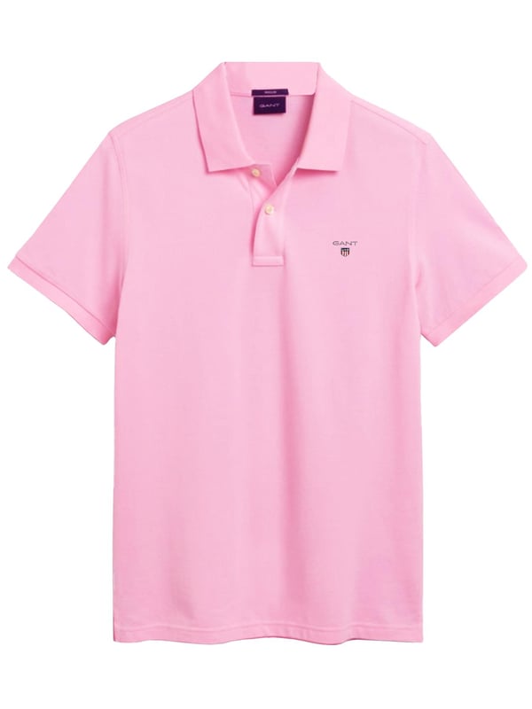 Diese Original Herren Designer Poloshirts mit kurzen Ärmeln von Gant sind mit dem Markenlogo und einem Button-Down-Kragen versehen. Hergestellt aus 100% Baumwolle sind diese leichten und atmungsaktiven Poloshirts mit Regular Fit für Freizeit- oder Arbeitskleidung geeignet.