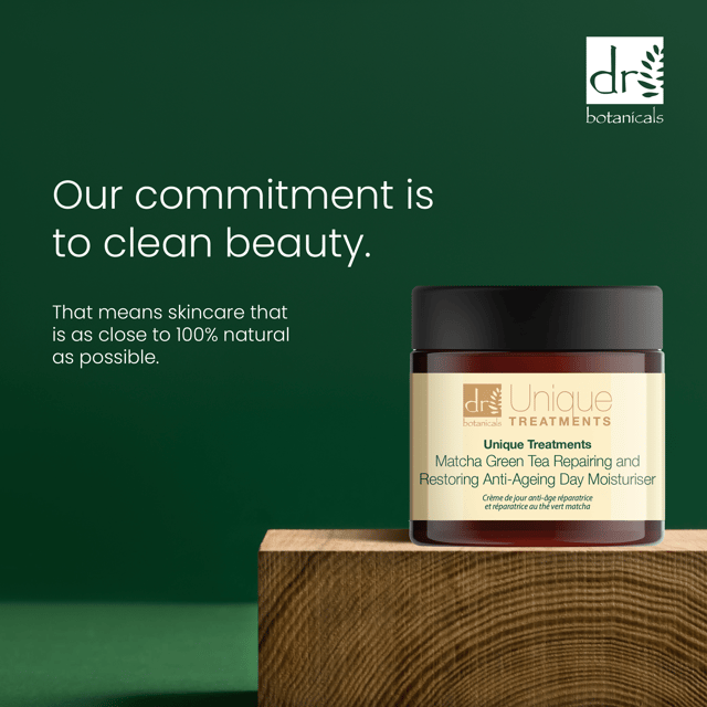 Dr Botanicals Unique Treatments Matcha Green Tea Repairing & Restoring Anti-Ageing Day Moisturiser 60ml Dr Botanicals Unique Treatments Matcha Green Tea Repairing And Restoring Anti-Ageing Day Moisturiser is a clean beauty formula that combines the power of matcha green tea, aloe vera, and botanical extracts to hydrate and repair the skin. This organic and natural moisturiser brightens the complexion, smooths texture, and enhances the skin's natural barrier for a healthy and radiant glow. Its lightweight and non-greasy formula is perfect for daily use, leaving the skin dewy, plumped, and protected.