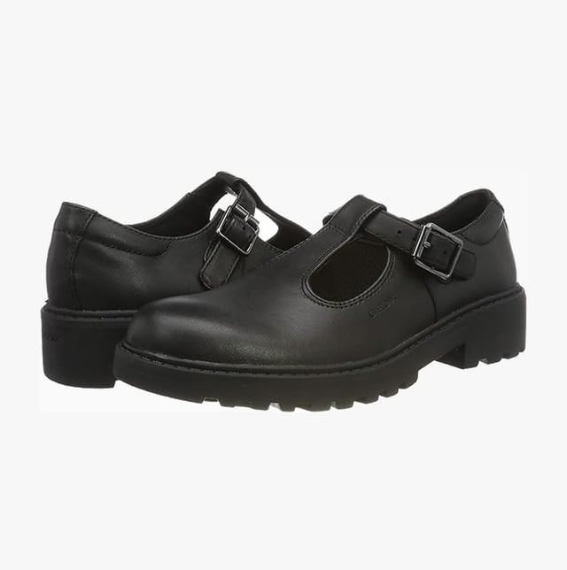 GEOX J CASEY GIRL Kids Leather Ballerina Black

 Upper Material: Leather

Lining Material: Synthetic

Sole Material: Rubber

Closure/Fastening: Touch Fasten

Features: Comfort

Toe Shape: Round

Shoe Width: Regular

Item Weight: 0.5 KG

Heel Height: Flat (Under 2.5cm)

Shoe Shaft Height: Ankle

Shoe Style: Mary Jane

Gift Boxed: No
Product Code: J1620E-00043-C9999