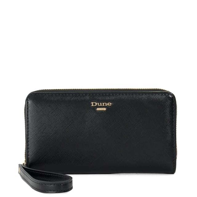 Always sleek and forever sophisticated, Krissis is the perfect accessory for all of your upcoming occasions. Featuring iconic Dune London branding, a secure zip closure and handy wrist strap, this purse will keep your cards and coins contained while maintaining a minimalist design. Boasting multiple internal compartments for orgisned storage, this timeless and versatile piece is a winning addition to your collection.