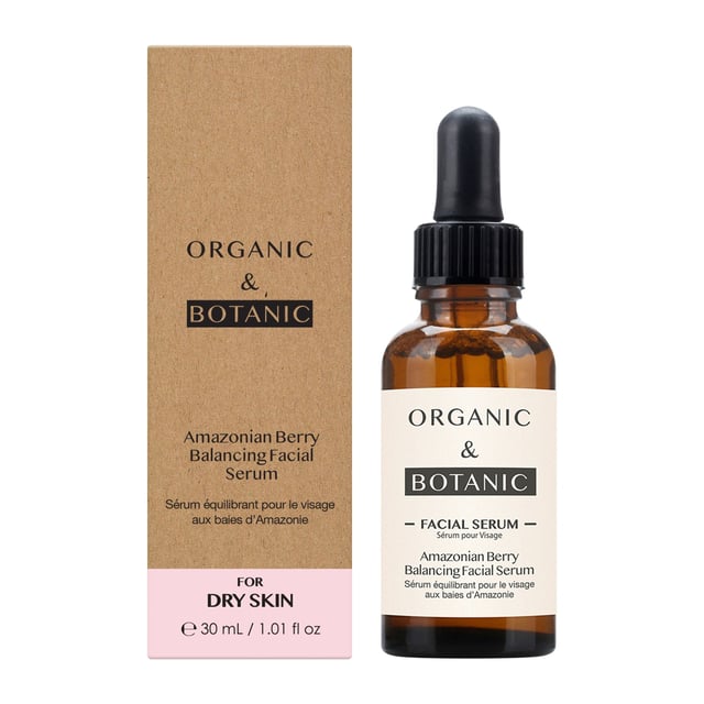 Organic & Botanic Amazonian Berry Facial Serum 30ml Our Botanically infused Amazonian Berry Serum is a luxurious blend of oils and plant extracts that deeply moisturizes and nourishes the skin. With ingredients like Aloe Vera, Castor Oil, and Natural Vitamin E, this serum promotes healthy cell growth, improves the appearance of fine lines and wrinkles, and locks in moisture for a smoother, radiant complexion.