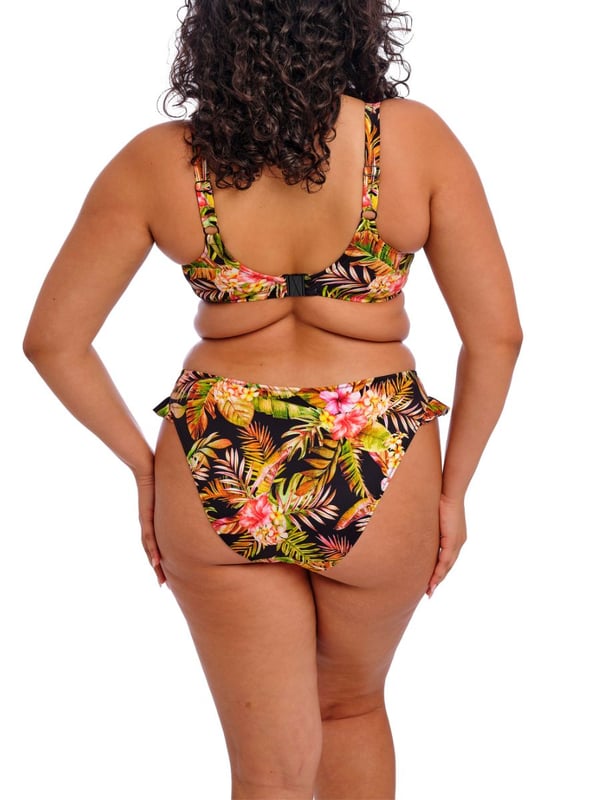 Elomi Tiger Valley Plunge Bikini Top. Underwired non padded swimwear top with adjustable straps, powernet back lining for extra support, made with Lycra Xtra Life and fully lined. This product is recommended as hand wash only.