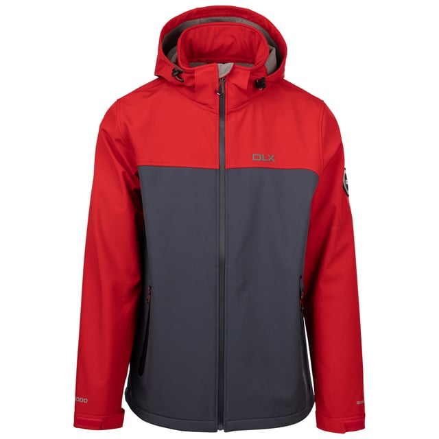 Fabric: DLX, Fleece Backed, Recycled. Design: Badge, Colour Block. Cuff: Adjustable Wrist Strap. Neckline: Hooded. Sleeve-Type: Long-Sleeved. Hood Features: Adjustable, Zip-Off. Pockets: 2 Side Pockets, Water Repellent Zip. Fastening: Full Zip, Water Repellent Zip. Hem: Drawcord. XS: 35 in. S: 37 in. M: 40 in. L: 43 in. XL: 46 in. XXL: 48 in.