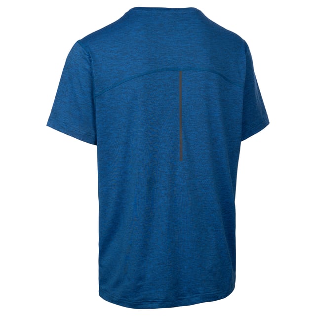 92% Polyester, 8% Elastane. Fabric: Knitted, Marl. Design: Stripe Detail. Neckline: Round Neck. Sleeve-Type: Short-Sleeved. Fabric Technology: Anti-Bacterial, DLX, Quick Dry. XXS: 33 in. XS: 35 in. S: 37 in. M: 40 in. L: 43 in. XL: 46 in. XXL: 48 in. 3XL: 50 in.