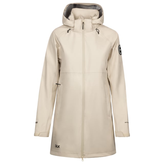 Shell: Polyester TPU Membrane. Fabric: 3 Layer. Design: Text. Fabric Technology: Waterproof. Cuff: Adjustable, Touch Fastening Tab. Neckline: Hooded. Long Length. Sleeve-Type: Long-Sleeved. Hood Features: Adjustable, Zip-Off. Pockets: 2 Side Pockets, Inner, Zip. Fastening: Full Zip. Waterproof Rating: 15000mm. XXS: 31 in. XS: 32 in. S: 34 in. M: 36 in. L: 38 in. XL: 40 in. XXL: 42 in.