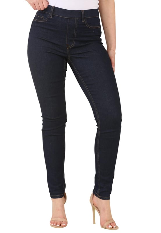 New Look Womens Super Skinny Jeggings. - -. 2 Back Pockets, Featuring Stretch for Comfort. - - . Just Pull Them on and You’re Good to Go. - -. These Jeggings are Prefect for Weather Lounging Around the House or Wearing Them Under a Long Line Shirt for a Day Out. - -. These Jeggings are ex New Look branded, so tags and labels have been removed but rest assured the product branding is still visible and the high New Look quality remains. - -. Inside Leg Length Indigo 28 Inches, Blue 29 Inches.