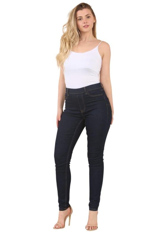 New Look Womens Super Skinny Jeggings. - -. 2 Back Pockets, Featuring Stretch for Comfort. - - . Just Pull Them on and You’re Good to Go. - -. These Jeggings are Prefect for Weather Lounging Around the House or Wearing Them Under a Long Line Shirt for a Day Out. - -. These Jeggings are ex New Look branded, so tags and labels have been removed but rest assured the product branding is still visible and the high New Look quality remains. - -. Inside Leg Length Indigo 28 Inches, Blue 29 Inches.
