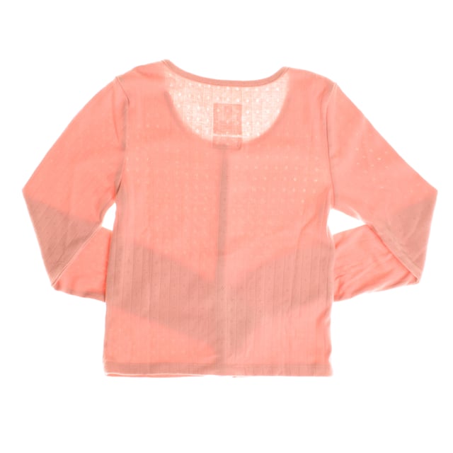 Girl's cardigan with a sweet and sophisticated design, ideal for adding a special touch to any outfit.

 Crafted from a soft, lightweight fabric, it features a delicate openwork dot pattern that adds texture and elegant style.

 The rounded neckline and front button closure allow it to be worn open or closed, adapting to different looks and occasions.

 Its slightly fitted and cropped cut makes it perfect for combining with jeans, skirts or dresses, achieving a balance between comfort and style in the daily life of little ones.
 Composition: 60% Cotton, 40% Polyester
 Care:
- Machine wash max. 30ºC.
 - Use similar colors in the wash.
 - Avoid the use of bleaches.
 - Dry at low temperature.
 - Iron at low temperature.
 - Do not dry clean.