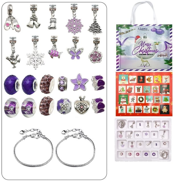 Composición: Acero inoxidable Acabado: Baño de rodio Tipo de piedra: Cristal austriaco Color piedra: Cristal Observaciones: Este calendario de adviento está compuesto por: 10 charms, 12 cuentas y 2 pulseras. Cualquier caja abierta no podrá ser devuelta ni cambiada. El calendario mide: 20 x 26 cm. Viene con una adorable bolsa: 21 x 26 cm.