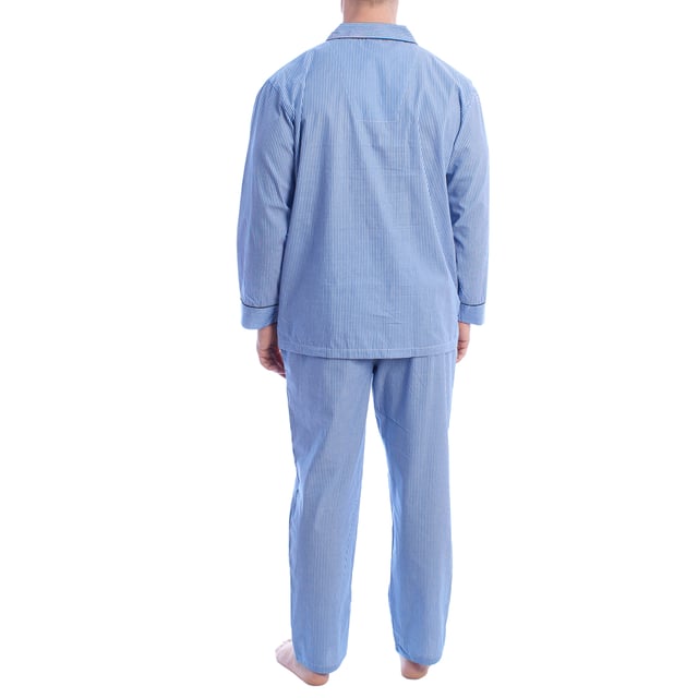 Kisses&Love men's pajamas. Classic men's pajamas made from premium poplin fabric!

 This men's pyjama set combines a long-sleeved shirt and long trousers. Made from soft, breathable materials, it ensures comfort all night long. Ideal for autumn/winter due to its length but also suitable for use all year round, this set offers a perfect balance between style and comfort for a restful night's sleep.

 Exclusive designs and a variety of prints: Men's pajamas are available in different colors of stripes and checks, allowing you to choose between different styles that reflect your personality and taste. From vibrant colors to softer ones, each pajama offers a unique and special touch.

 Easy Care & Durability: Made from durable cotton, the men's cotton pajamas are easy to machine wash and maintain their softness, color and shape wash after wash. This easy maintenance ensures that the pajamas remain a favorite item in your wardrobe, offering durability and practicality over time, especially during the colder seasons.

 Men's pajamas, the perfect gift for Mother's Day, anniversary, Christmas, New Year, birthday, and much more!

 Choose style, quality and comfort with Kisses&Love!
 Composition: 100% Cotton
 Care:
- Wash at max temperature. 30º.
 - Do not use bleach.
 - Do not use a dryer.
 - Iron at low temperature max. 110º.
 - Do not dry clean.