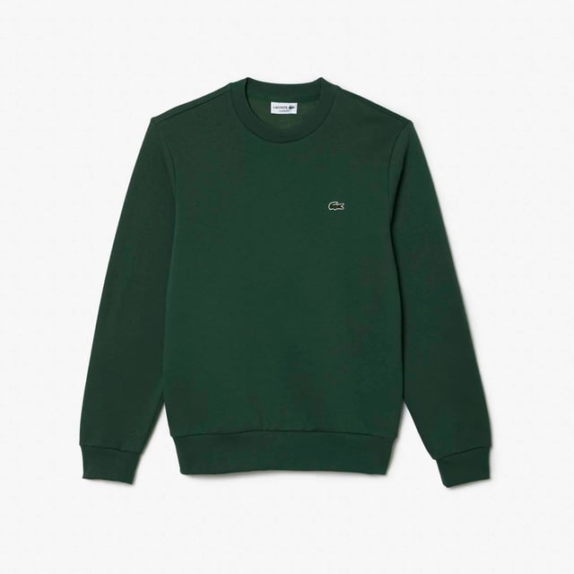 Men's Lacoste Organic Brushed Cotton Sweatshirt.- Classic fit, natural ease: Your wellbeing on a daily basis.- Low-cut neck: Sporty and contemporary.- Necktape in colours of Lacoste: Details that make you stand out.- Embroidered crocodile sewn onto chest: Lacoste excellence.- Brushed organic cotton fleece: Designed for you. And the environment. Material: 84% Cotton, 16% Polyester. Ref: SH9608SMI.