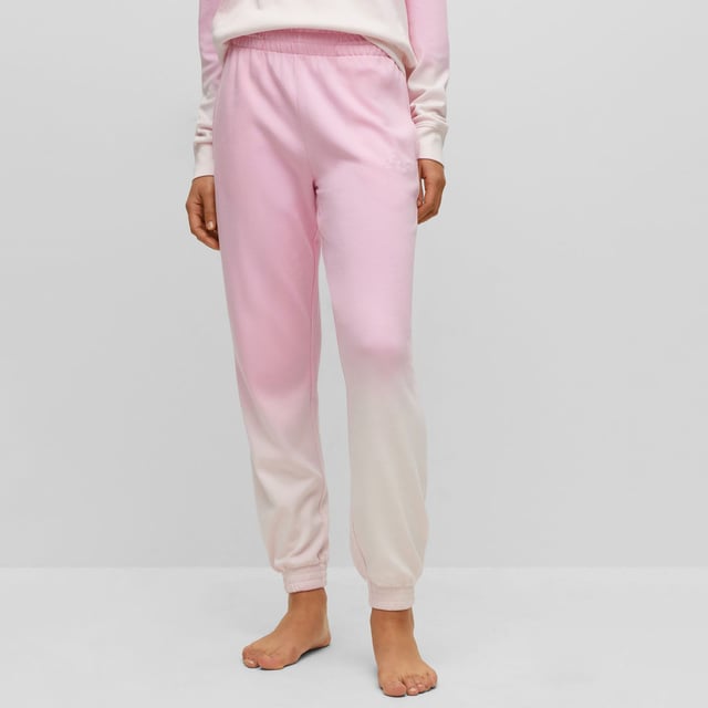 garment dyed pants with gradient effect thought spraying - elastic cuffs - side seam pockets