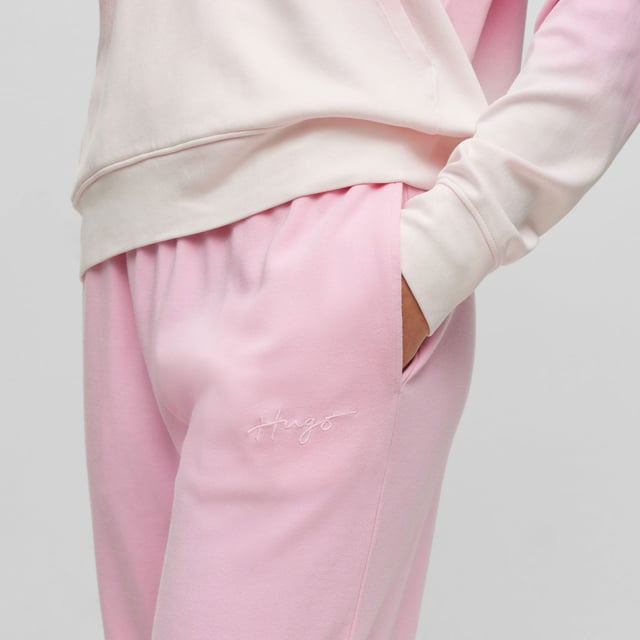 garment dyed pants with gradient effect thought spraying - elastic cuffs - side seam pockets