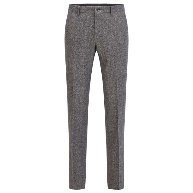 Mens BOSS H-Genius Trousers in grey.- Stretch- Heritage Slim-fit trousers- Contrast details on pockets- 62% wool  18% polyamide  10% silk  8% polyester  2% elastane.- Ref: 50460323-030