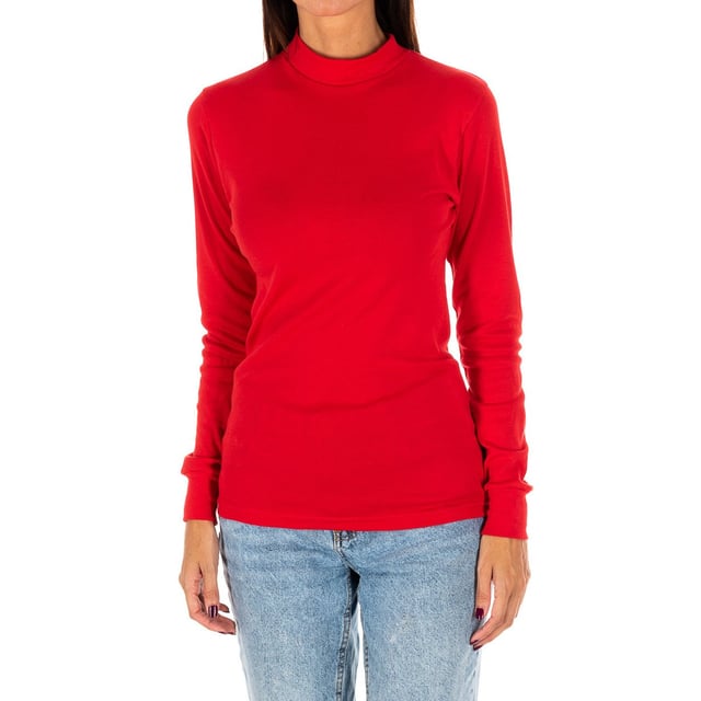Langarm-T-Shirt „Kisses&Love“. Unterwäsche oder Oberbekleidung, Sie haben die Wahl.

 Entdecken Sie ultimativen Komfort mit unserem Premium-Basic-T-Shirt, das für verschiedene Körpertypen perfekt geeignet ist. Es besteht aus einem weichen, dehnbaren und atmungsaktiven Stoff und bietet ein leichtes Tragegefühl auf der Haut, ideal für den Alltag. Seine schmeichelhafte Passform macht es zu einem Must-have in jeder Garderobe.

 Haupteigenschaften:
 - Aus strapazierfähiger Baumwolle und Polyester.
 - Lange Ärmel.
 - Halbhoher Halsausschnitt mit gerippter Verarbeitung.
 - Einstellbar und bequem.

 Unser Langarm-T-Shirt für Damen eignet sich perfekt zum alleinigen Tragen oder als Unterwäsche. Es passt problemlos zu jedem Outfit, vom lässigen Look bis zum Tragen unter Jacken an kälteren Tagen.

 Unsere T-Shirts sind für jede Körperform geeignet und in den Größen XS bis XXL erhältlich. Sie gewährleisten eine bequeme und schmeichelhafte Passform für jeden. Sein dehnbarer, atmungsaktiver Stoff sitzt ohne einzuengen und bietet Bewegungsfreiheit und höchsten Tragekomfort bei jeder Gelegenheit.

 Entscheiden Sie sich mit Kisses&Love für Stil, Qualität und Komfort und gönnen Sie sich etwas!

 Größenäquivalenz: 40=XS / 44=S / 48=M / 52=L / 56=XL / 60=XXL
 Komposition: 50 % Baumwolle, 50 % Polyester
 Pflege:
- Bei maximaler Temperatur waschen. 40º.
 - Verwenden Sie kein Bleichmittel.
 - Benutzen Sie keinen Trockner.
 - Bei maximaler Temperatur bügeln. 110º.
 - Reinige chemisch nicht.