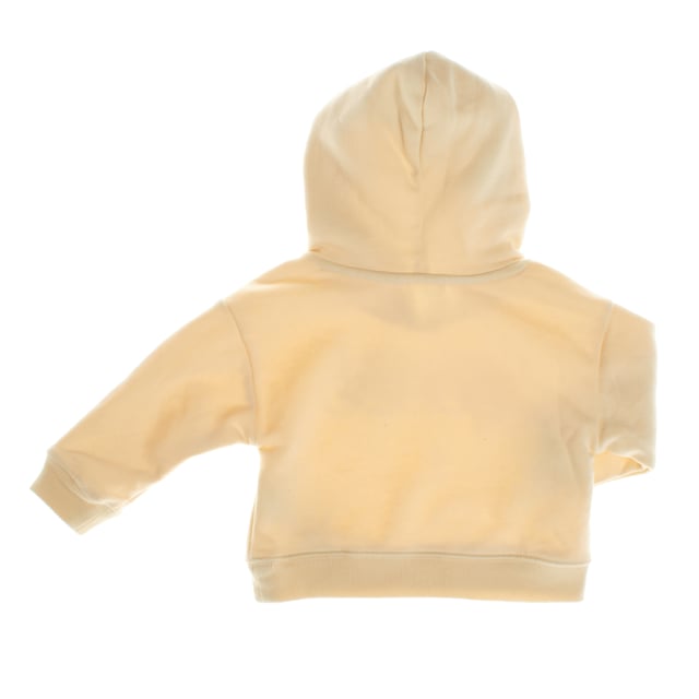 Children's hooded sweatshirt, designed to provide comfort and style to the little ones.

 It features a cheerful print on the front adding a fun and colorful touch.

 Its relaxed cut allows freedom of movement, while the ribbed cuffs and hem ensure a comfortable, smooth fit to the body.

 Ideal for a casual look that keeps children warm and fashionable on any occasion.
 Composition: Body: 77% Cotton, 23% Polyester; Hood lining: 100% Cotton
 Care:
- Machine wash cold on delicate cycle.
 - Use mild detergents.
 - Use dryer at low temperature.
 - Iron at low temperatures.
 - Do not dry clean.