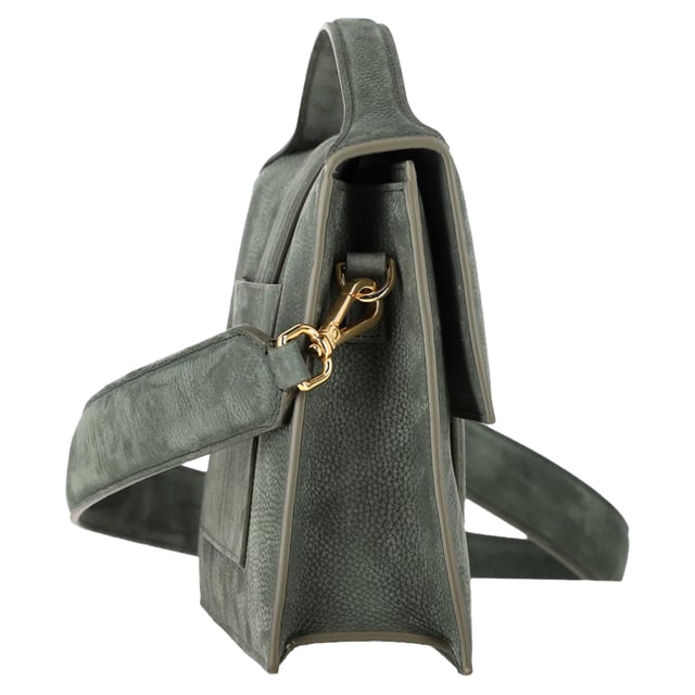 VINTAGE, RRP AS NEW
The Jacquemus La Montagne Le Grand Bambino Bag in Green Leather is a chic and practical addition to any wardrobe. Crafted from premium cowhide suede, this bag boasts a structured silhouette that enhances its sophisticated charm. The fold-over flap with a magnetic snap ensures easy access, while the patch interior pockets provide convenient storage for essentials. It features polished gold-tone hardware, adding a luxurious touch. With an optional, adjustable strap, this bag can be worn crossbody or over the shoulder, making it versatile for any occasion. The textile lining completes the design, offering a refined finish.




Jacquemus La Montagne Le Grand Bambino Bag in Green Leather