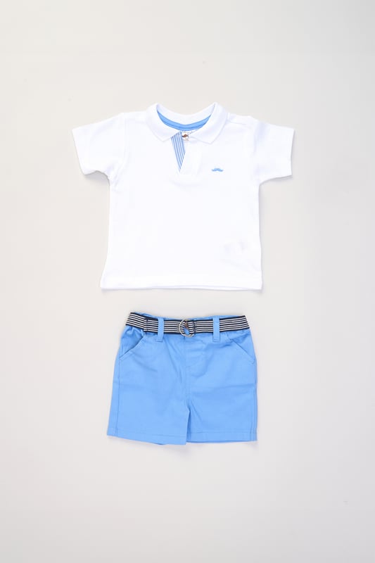 Get your little one ready for summer fun with this cool polo shirt and belted shorts set from Little Gent! Perfect for holidays and sunny adventures, this outfit is comfy, easy to wear, and super stylish. Whether it's a day at the beach or a laid back event, it’s made for comfort and fun!