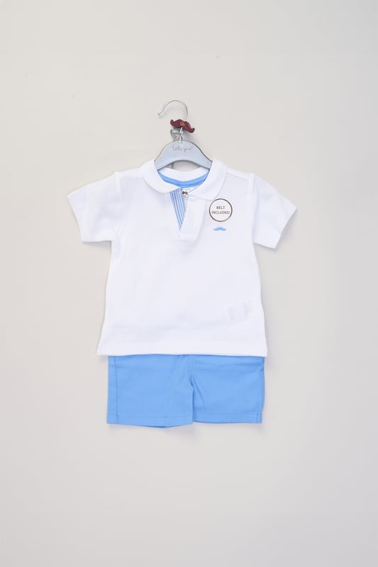 Get your little one ready for summer fun with this cool polo shirt and belted shorts set from Little Gent! Perfect for holidays and sunny adventures, this outfit is comfy, easy to wear, and super stylish. Whether it's a day at the beach or a laid back event, it’s made for comfort and fun!