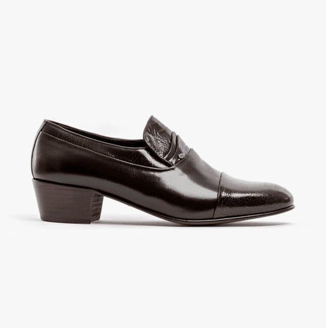 Club Cubano VALENCIA Mens Soft Leather Reptile Cuban Heel Shoes Dark Brown

  
 *   Upper Material: Leather 
 *  Lining Material: Leather 
 *  Sole Material: Leather 
 *  Closure/Fastening: Slip-On 
 *  Features: Comfort,Breathable 
 *  Heel Type: Cuban 
 *  Toe Shape: Point 
 *  Shoe Width: Regular 
 *  Item Weight: 0.9 KG 
 *  Heel Height: Low (2.5-4.9cm) 
 *  Shoe Shaft Height: Low Top 
 *  Shoe Style: Cuban 
 *  Gift Boxed: No  Product Code: VALENCIA-DKB