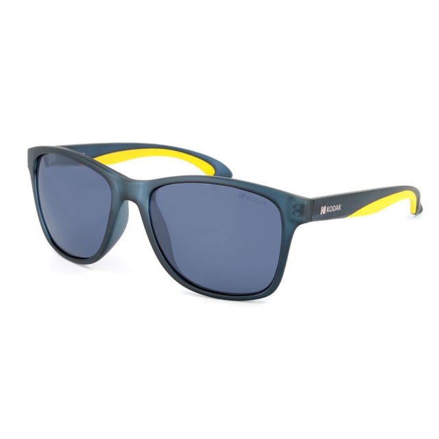 These Kodak men's sunglasses combine a sporty and modern design with vibrant details that make them stand out.

 Shape and design:
 - Kodak sunglasses with a curved square shape.

 Frame Material:
 - The frame of these sports sunglasses is made of polycarbonate, a material known for its impact resistance and lightness.

 Metal temples:
 - The temples are also made of polycarbonate, matching the frame material.

 Brand details:
 - Kodak branding on temples.

 Glasses:
 - Polarized: Yes.
 - Progression: Yes, compatible with progressive lenses.
 - Graduation: Yes, adaptable to your visual needs.
 - 100% UV400 protection.

 The color of the sunglasses lenses may vary slightly from the images due to lighting effects or adjustments in the material finish, but they will always retain their style and quality!
 Measures: Lens height: 42 mm. Lens width: 54 mm. Bridge: 17 mm. Temples: 140 mm.
 Composition: Polycarbonate
 Care:
Use a microfiber cloth to clean the lenses and avoid scratches.