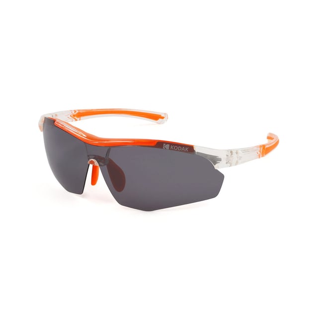 These Kodak men's sunglasses combine a sporty and modern design with vibrant details that make them stand out.

 Shape and design:
 - Kodak sunglasses with a sporty wraparound design, angular half-frame lenses, and ergonomic frame with a raised nose bridge

 Frame Material:
 - Made of TR90 Nylon, an ultra-light, flexible and resistant material, these sunglasses guarantee comfort all day long.

 Sideburns:
 - The temples are also made of TR90, matching the frame material.

 Brand details:
 - Kodak branding on temples.

 Glasses:
 - Polarized: Yes.
 - Progression: Not allowed.
 - Graduation: Not allowed.
 - 100% UV400 protection.

 The color of the sunglasses lenses may vary slightly from the images due to lighting effects or adjustments in the material finish, but they will always retain their style and quality!
 Measures: Lens height: 139 mm. Lens width: 63 mm. Bridge: 15 mm. Temples: 125 mm.
 Composition: Nylon TR90
 Care:
Use a microfiber cloth to clean the lenses and avoid scratches.