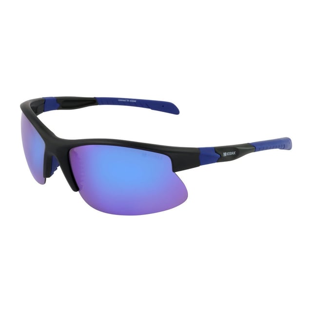 These Kodak men's sunglasses combine a sporty and modern design with vibrant details that make them stand out.

 Shape and design:
 - Kodak sunglasses with an aerodynamic wraparound shape.

 Frame Material:
 - The frame of these sports sunglasses is made of polycarbonate, a material known for its impact resistance and lightness.

 Sideburns:
 - The temples are also made of polycarbonate, matching the frame material.

 Brand details:
 - Kodak branding on temples.

 Glasses:
 - Polarized: Yes.
 - Progression: Not allowed.
 - Graduation: Not allowed.
 - 100% UV400 protection.

 The color of the sunglasses lenses may vary slightly from the images due to lighting effects or adjustments in the material finish, but they will always retain their style and quality!
 Measures: Lens height: 42 mm. Lens width: 62 mm. Bridge: 19 mm. Temples: 130 mm.
 Composition: Polycarbonate
 Care:
Use a microfiber cloth to clean the lenses and avoid scratches.