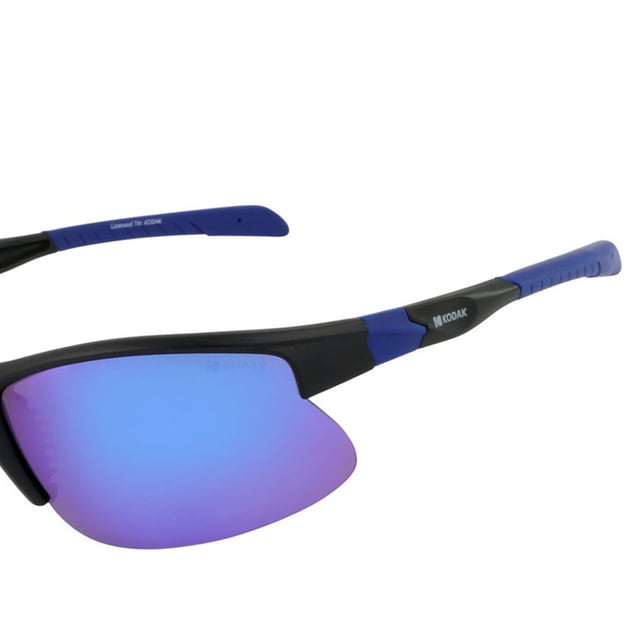These Kodak men's sunglasses combine a sporty and modern design with vibrant details that make them stand out.

 Shape and design:
 - Kodak sunglasses with an aerodynamic wraparound shape.

 Frame Material:
 - The frame of these sports sunglasses is made of polycarbonate, a material known for its impact resistance and lightness.

 Sideburns:
 - The temples are also made of polycarbonate, matching the frame material.

 Brand details:
 - Kodak branding on temples.

 Glasses:
 - Polarized: Yes.
 - Progression: Not allowed.
 - Graduation: Not allowed.
 - 100% UV400 protection.

 The color of the sunglasses lenses may vary slightly from the images due to lighting effects or adjustments in the material finish, but they will always retain their style and quality!
 Measures: Lens height: 42 mm. Lens width: 62 mm. Bridge: 19 mm. Temples: 130 mm.
 Composition: Polycarbonate
 Care:
Use a microfiber cloth to clean the lenses and avoid scratches.