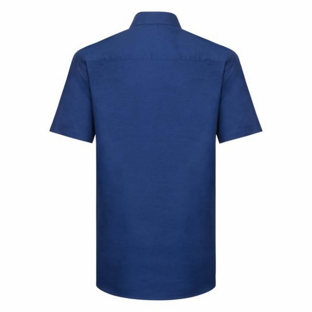 70% Cotton, 30% Polyester. Design: Plain. Fastening: Button. Neckline: Collared. Sleeve-Type: Short-Sleeved. Curved Hem. Length: R.