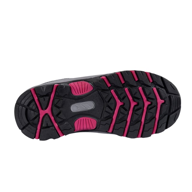 Trespass - Kinder Wanderschuhe "Gillon II" (Grau) Obermaterial: PU (Polyurethan), Stoff. Marke: Trespass. Futterstoff: Stoff. Einlegesohle: EVA (Ethyl-Vinylacetat). Laufsohle: Hohe Traktion, TPR. Zum Schnüren. Gelenkstütze, Atmungsaktiv, gepolstert, Zunge mit Zwickel, Fersenstütze, geformtes Fußbett. Absatz: Flacher Absatz. Niedrig geschnitten. Design: Reflektierend. Materialeigenschaften: Strapazierfähig, Wasserfest.