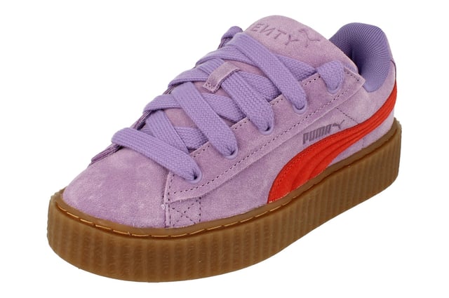Puma Creeper Phatty Trainers The Puma Creeper Phatty Trainers combine edgy design with everyday comfort. Featuring a sleek upper construction, these trainers deliver a bold, contemporary look suitable for any style. The signature creeper-style platform sole adds height and a modern twist while ensuring reliable grip and durability.