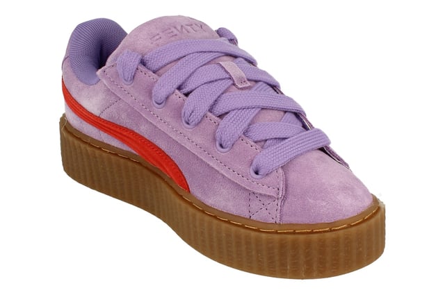 Puma Creeper Phatty Trainers The Puma Creeper Phatty Trainers combine edgy design with everyday comfort. Featuring a sleek upper construction, these trainers deliver a bold, contemporary look suitable for any style. The signature creeper-style platform sole adds height and a modern twist while ensuring reliable grip and durability.