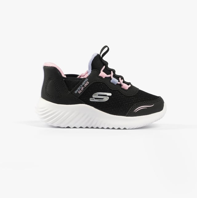 Skechers BOUNDER - SIMPLE CUTE Girls Trainers Black

  
 *   Upper Material: Synthetic/Mesh 
 *  Lining Material: Textile 
 *  Sole Material: Rubber 
 *  Closure/Fastening: Bungee Stretch Laces 
 *  Features: Comfort,Memory Foam 
 *  Toe Shape: Round 
 *  Shoe Width: Regular 
 *  Item Weight: 0.5 KG 
 *  Heel Height: Low (2.5-4.9cm) 
 *  Shoe Shaft Height: Low Top 
 *  Trainer Style: Casual 
 *  Gift Boxed: No  Product Code: 303585N/BLK