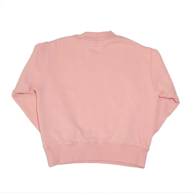 Junior Palm Angels Classic Over Logo Crewneck Sweatshirt in pink - white.- Mock neck.- Dropped shoulders.- Ribbed cuffs and hem.- Large  white logo printed on the front.- Cosy  ribbed trims.- Relaxed fit.- 100% Cotton.- Ref: PGBA0010013001