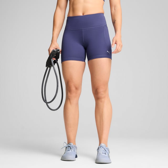 PRODUCT STORY: Train like never before in these high-waisted shorts, sculpting your every move. CLOUDSPUN fabric wicks moisture for peak performance, while a tight, streamlined fit enhances your workout. With hardcore softness and premium comfort, push through your routine in style. FEATURES & BENEFITS: Made with at least 70% recycled materials; dryCELL: Performance technology designed to wick moisture from the body and keep you free of sweat during exercise; CLOUDSPUN: Custom-milled performance poly/spandex blend, this fabric meets the highest performance standards while still feeling like an ultra soft cotton. DETAILS: Tight fit; 250 gsm, interlock; Sculpting design lines; High rise; PUMA branding details.  Our model is 174 cm tall and is wearing size S UK.