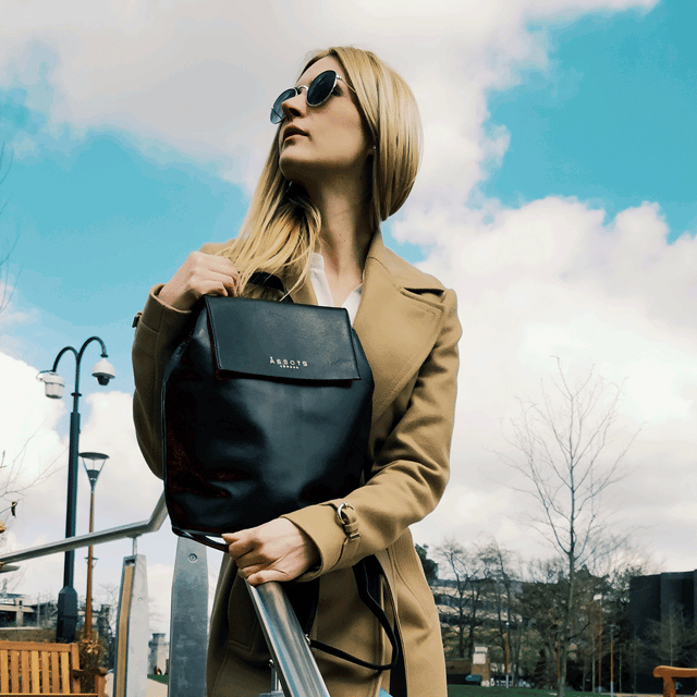 A stylish backpack in our exclusively developed soft milled leather. The unique shape and minimalistic design is ideal for travel and day to day use. A full grain leather bag that provides the space and ease to carry items such as tablets, ipads, notebooks, purses and much more... A hidden button with adjustable tab gives security and allows to maintain the shape of your 'Jermyn' medium-sized full grain leather backpack.
Top grab handle. Lightweight. Fits ipads and tablets. Flap magnet closure. Additional internal adjustable tab for security and space. Adjustable leather shoulder strap. Internal utility features, include: Zip pocket. Fittings colour: Clean Brass. Composition: Body: 100% Genuine Leather. Lining: 100% Cotton.
DISCLAIMER : All pictures shown are for illustration purpose only. Actual product colour may vary due to different ambience lighting or the screen display settings. Size- W27.5cm x H30cm x D16cm.